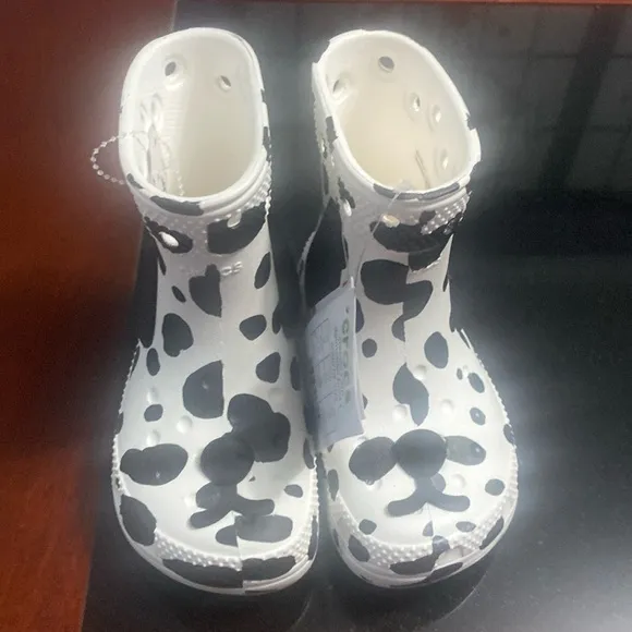🆕 CROCS Kids CLASSIC “I AM DALMATIAN” Rain Boot TODDLER C 8 ⚫️⚪️ Unisex