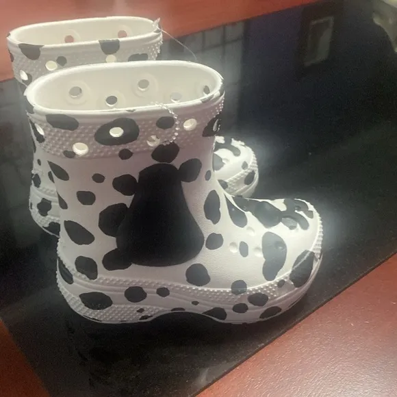 🆕 CROCS Kids CLASSIC “I AM DALMATIAN” Rain Boot TODDLER C 8 ⚫️⚪️ Unisex