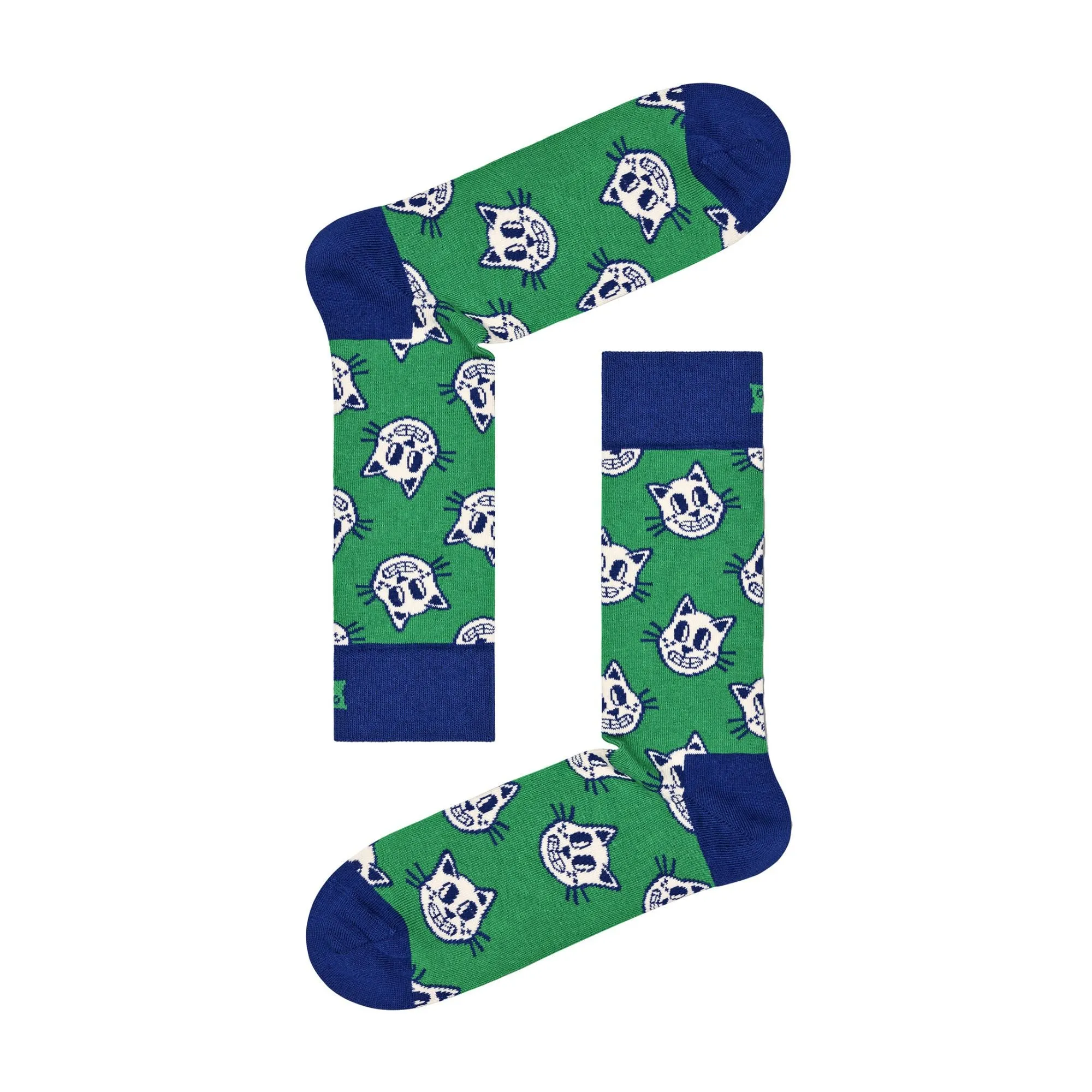1 Pack Mens & Ladies Cotton Green Cat Design Socks