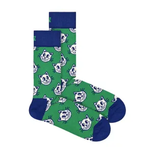 1 Pack Mens & Ladies Cotton Green Cat Design Socks