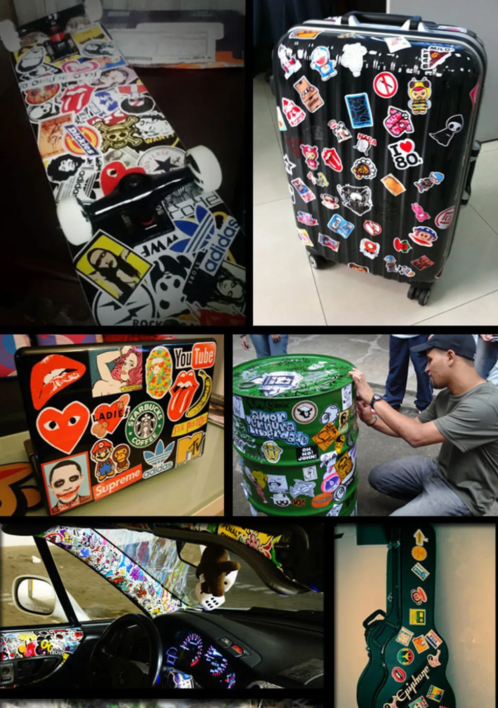 100 pieces DIY Colour Random Sticker Bomb Decals
