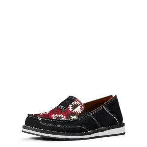 10033939 Ariat Women's Cruiser Black Suede Black/ Red Aztec Print