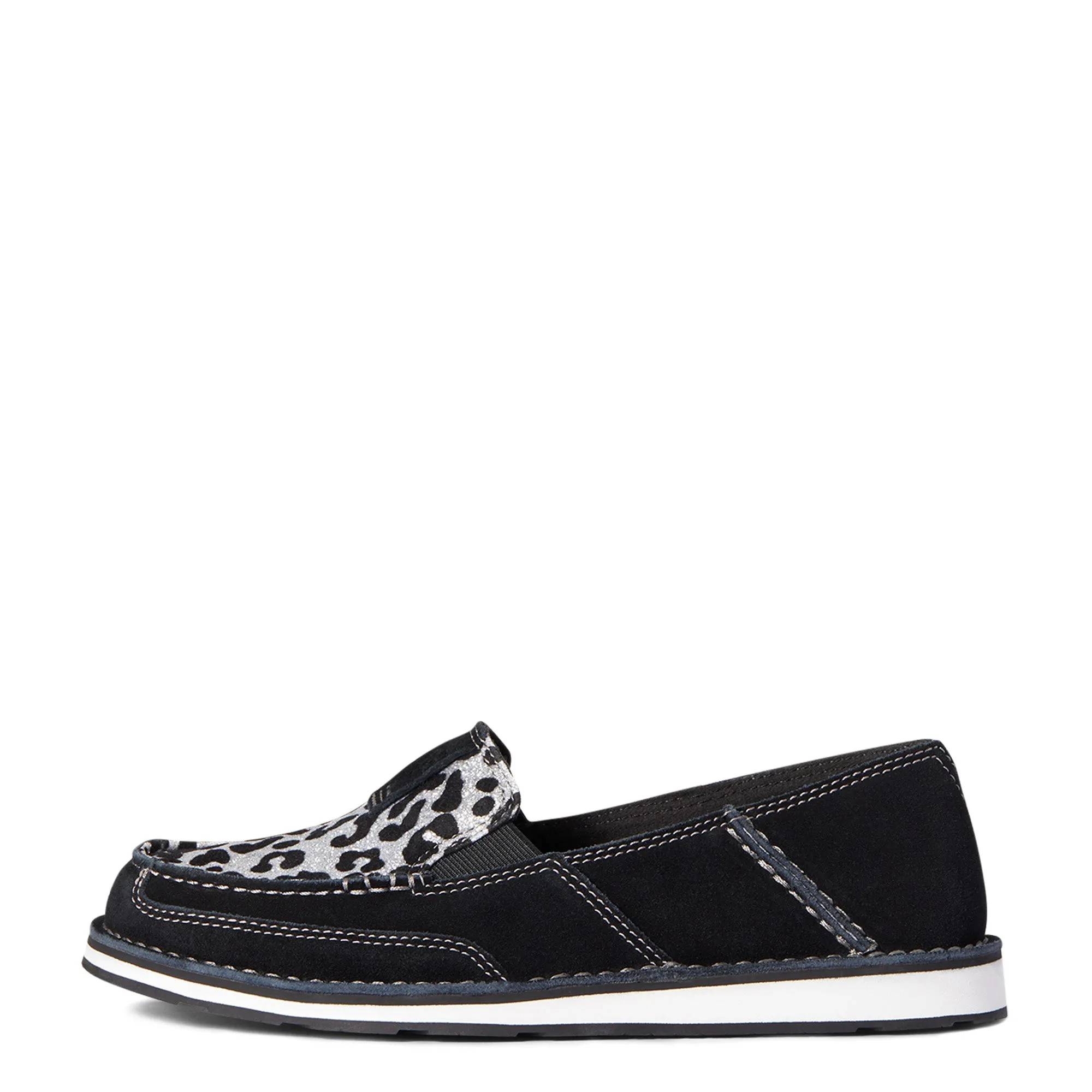10038412 Ariat Women's Cruiser Black Suede Silver Leopard