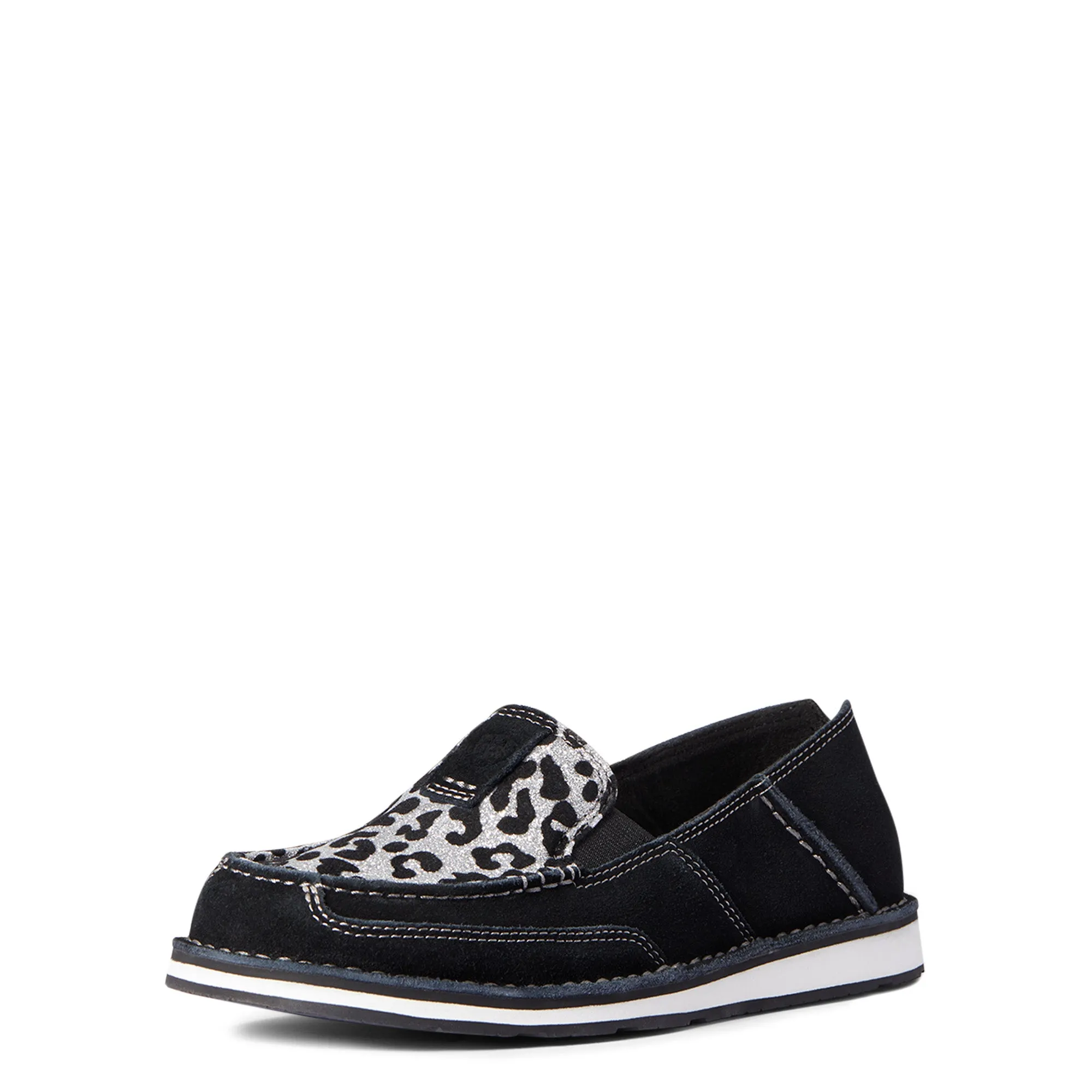 10038412 Ariat Women's Cruiser Black Suede Silver Leopard