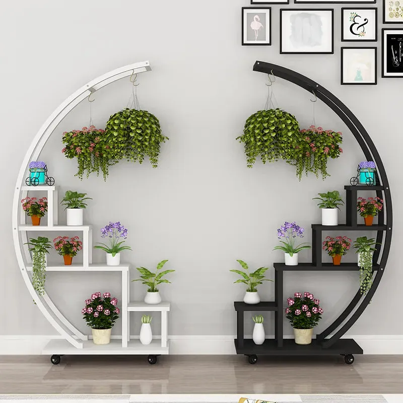 2 pcs Black & White Multi-Layer Stand Shelf