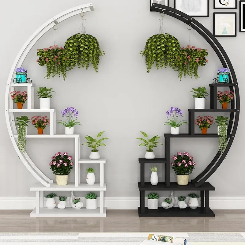 2 pcs Black & White Multi-Layer Stand Shelf