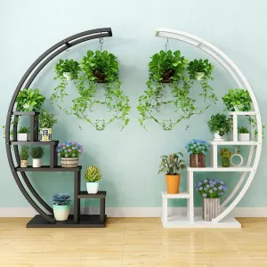 2 pcs Black & White Multi-Layer Stand Shelf