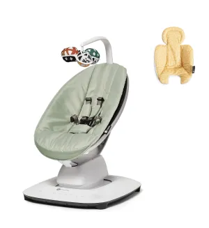 4moms mamaRoo 5.0 Baby Swing with Newborn Insert - Sage/Yellow/Mesh
