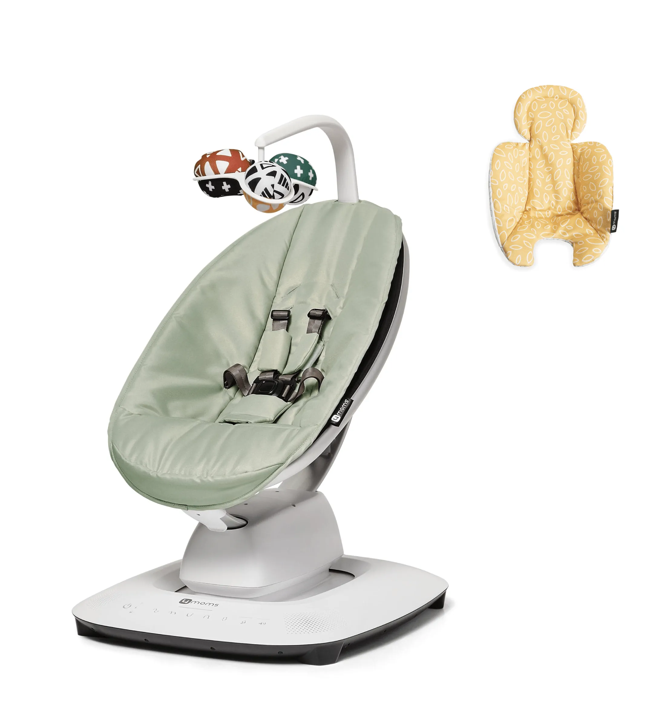 4moms mamaRoo 5.0 Baby Swing with Newborn Insert - Sage/Yellow/Mesh