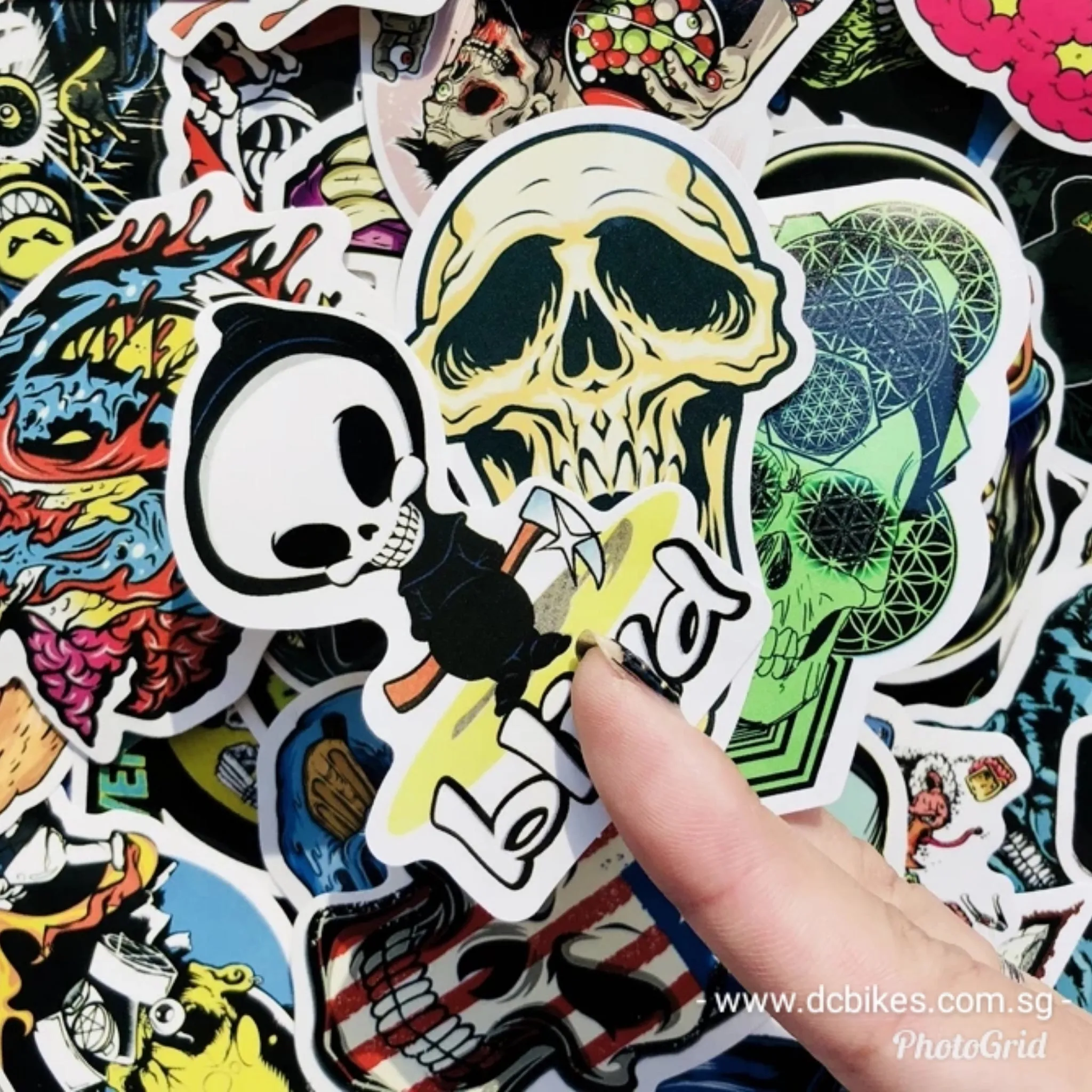 50 Pieces Evil Skull DIY Colour Random Sticker Bomb Decals