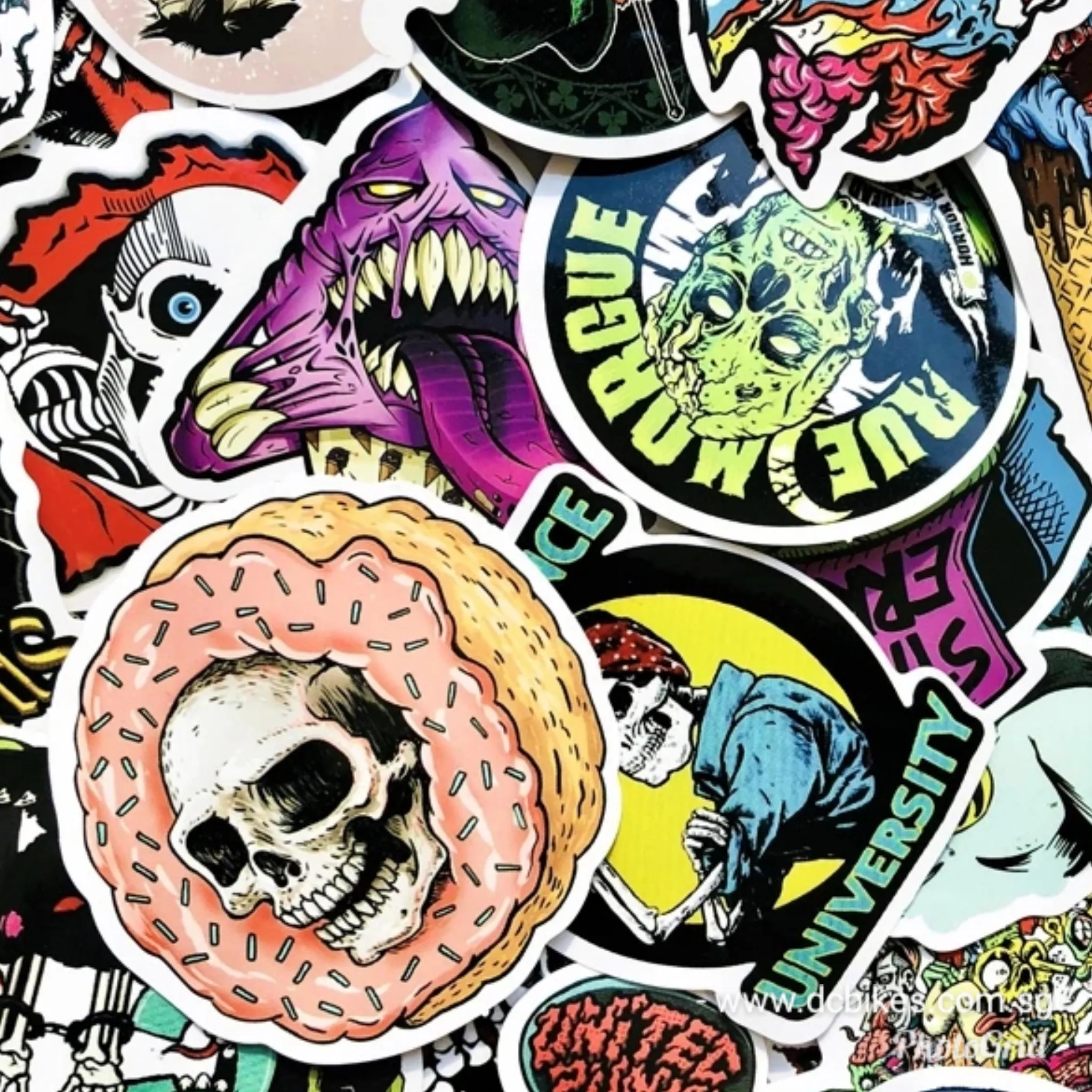 50 Pieces Evil Skull DIY Colour Random Sticker Bomb Decals