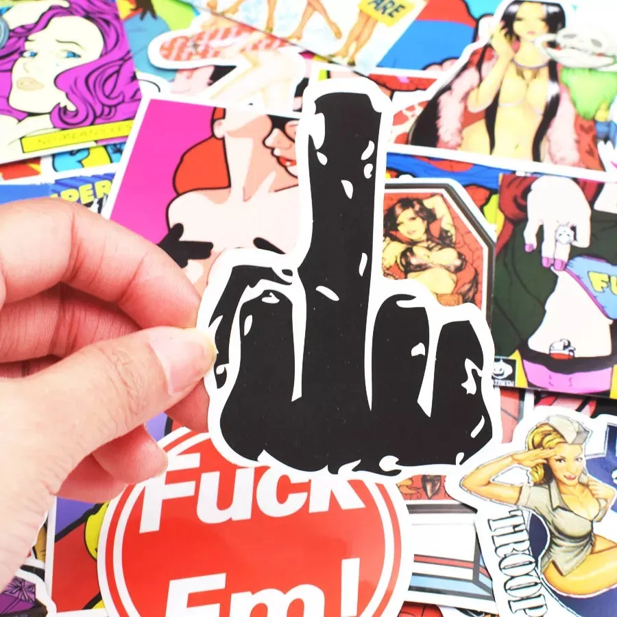 50 pieces Sexy Style DIY Colour Random Sticker Bomb Decals