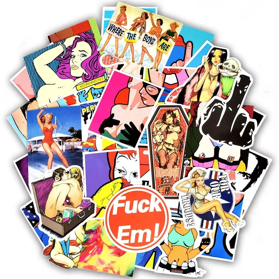 50 pieces Sexy Style DIY Colour Random Sticker Bomb Decals