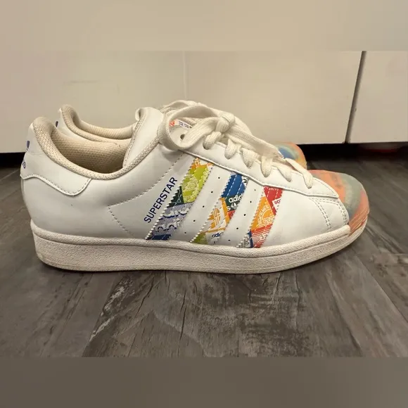 Adidas Originals Superstar White Multi Shoes GX2717 | Men's Size 7