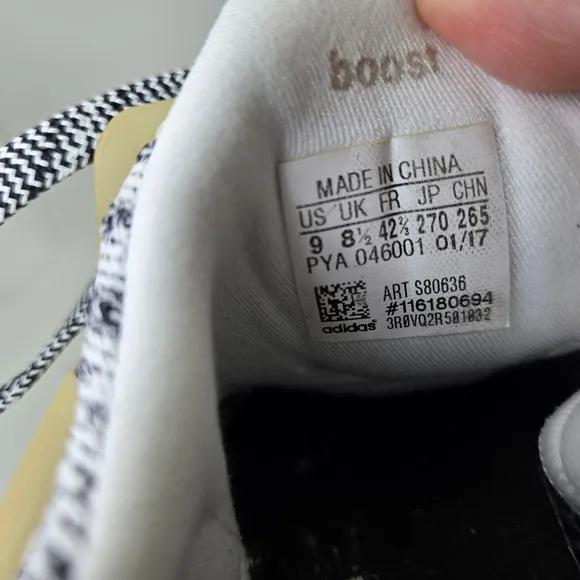 Adidas Ultraboost 3.0 Shoes Men's 9 White Oreo Zebra Running Athletic Sneakers