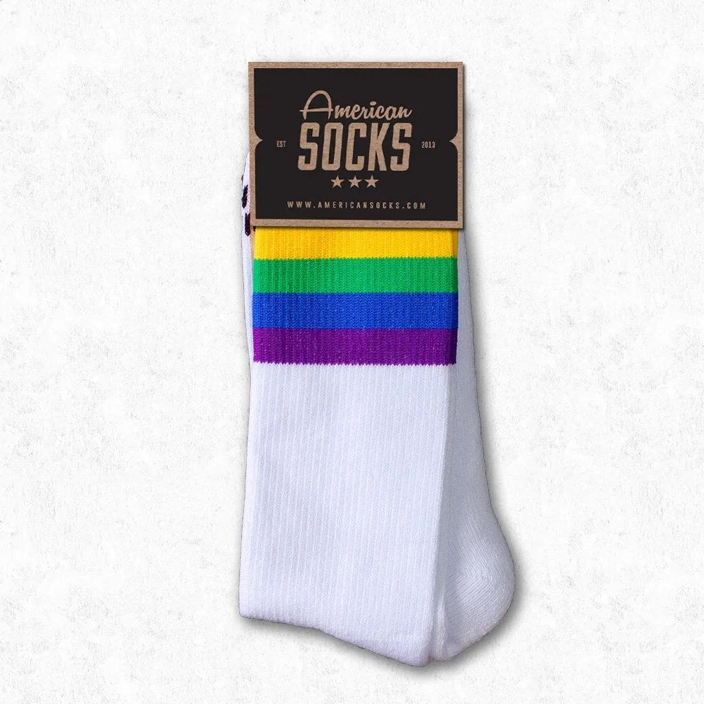 American Socks Rainbow Pride (White) - Mid High