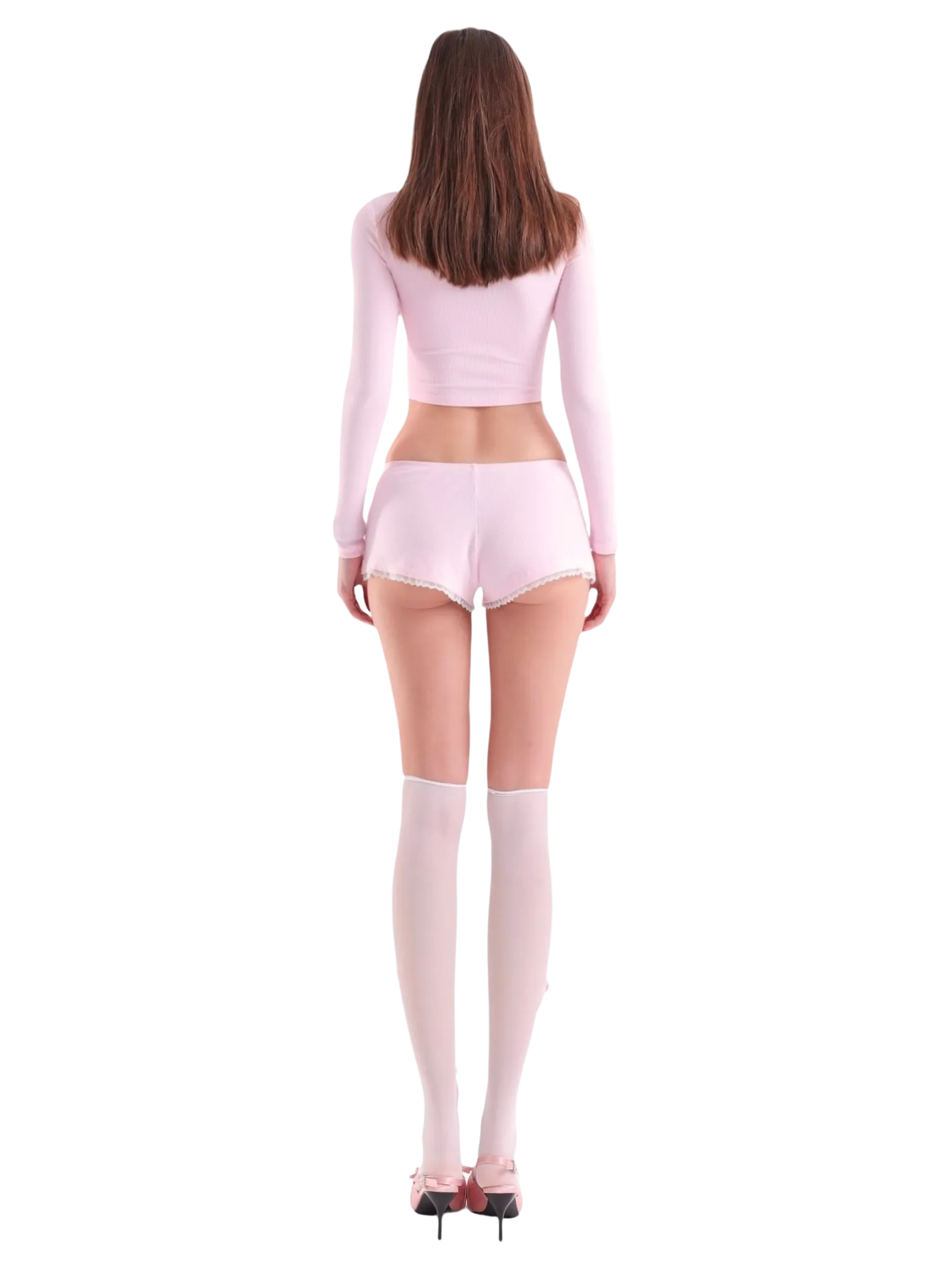 Angelic Allure Lacey Bow Crop Top