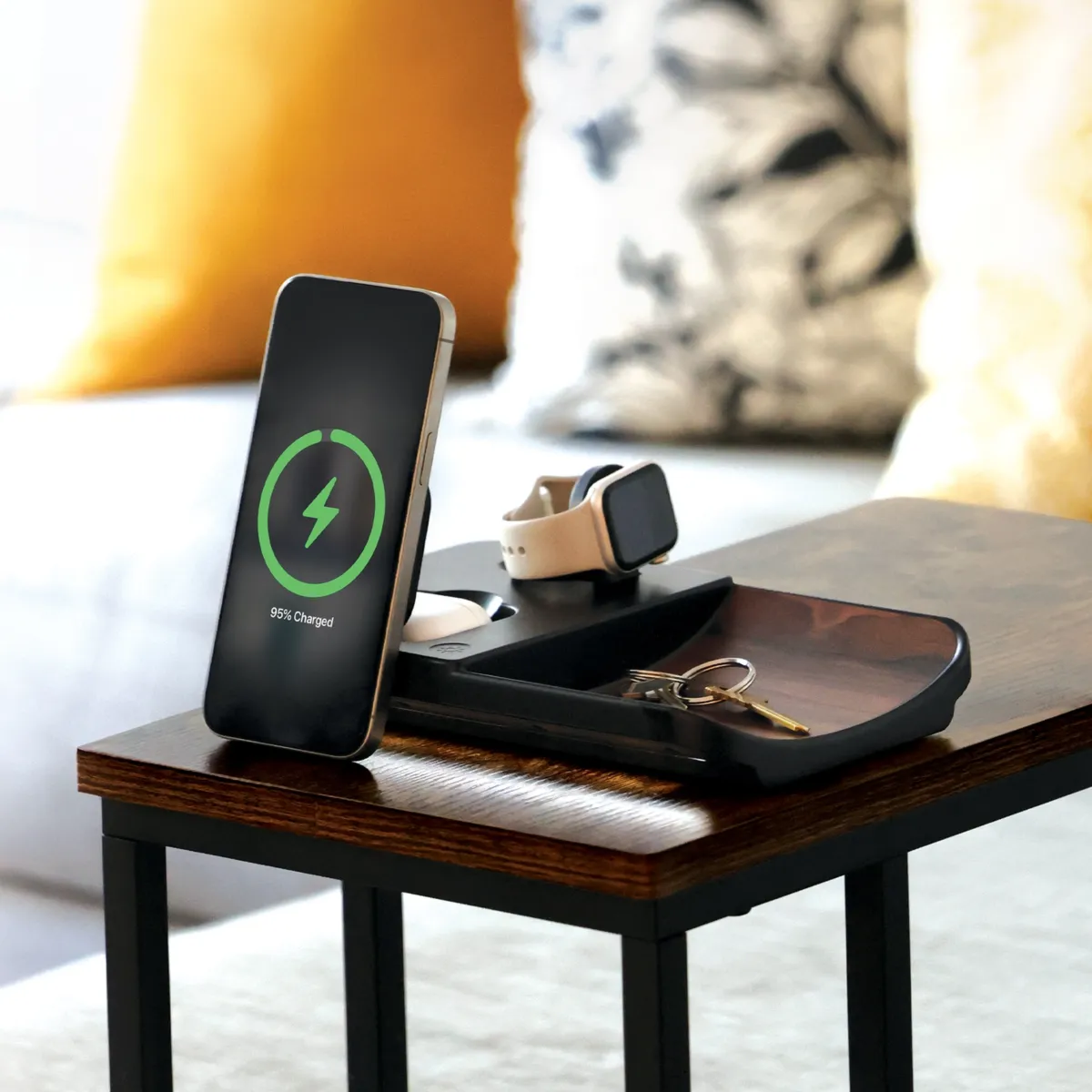 AXS 3-in-1 Wood Grain Power Tray | Brown