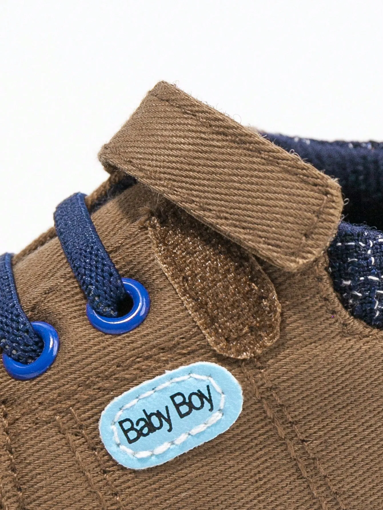 Baby Boy Letter Patch Hook-and-loop Fastener Strap Sneakers- FD
