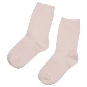 BABY PINK RIBBED SHORT SOCKS