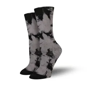 Bambukas Black and Grey Tie Dye Crew Socks