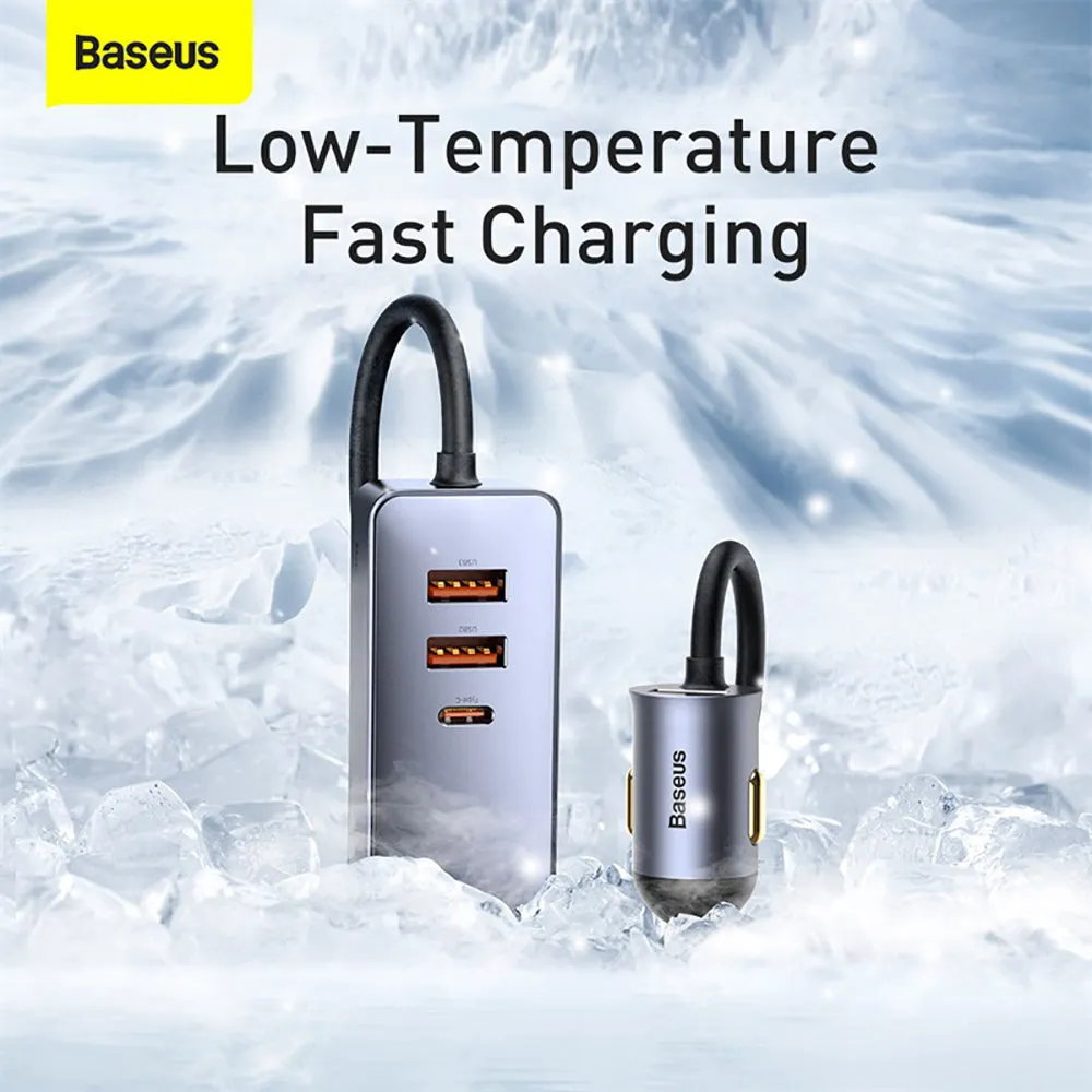 Baseus PPS Multi-port Fast Charging Car Charger with Extension Cord - 120W