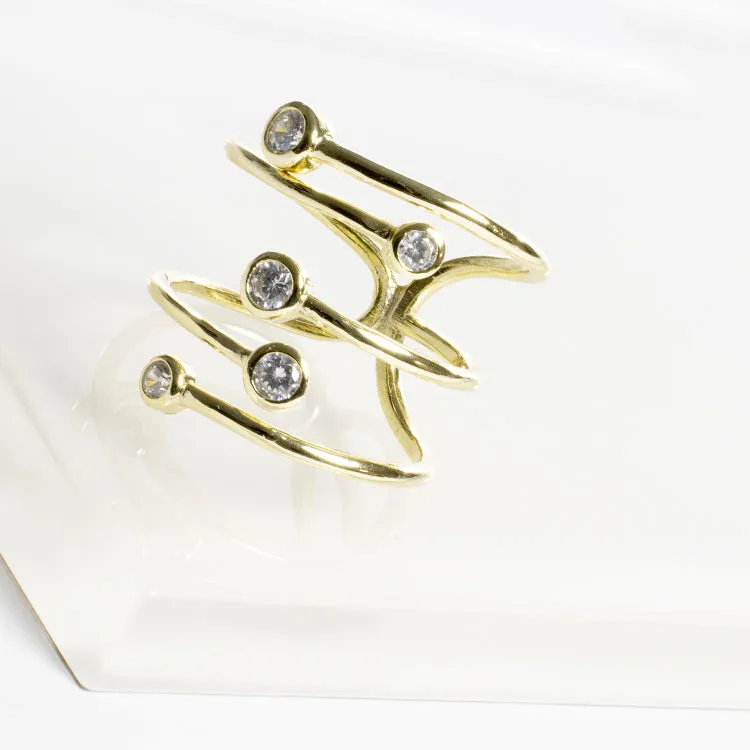 Bezel CZ Ring - Gold (sizes 5, 6, 7, 8, 9)