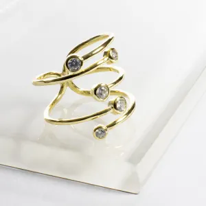 Bezel CZ Ring - Gold (sizes 5, 6, 7, 8, 9)