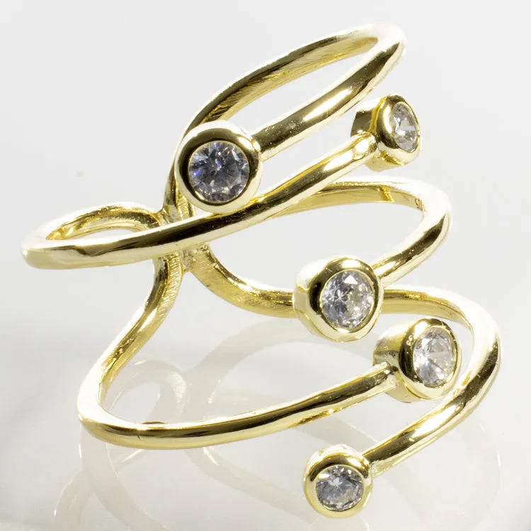 Bezel CZ Ring - Gold (sizes 5, 6, 7, 8, 9)