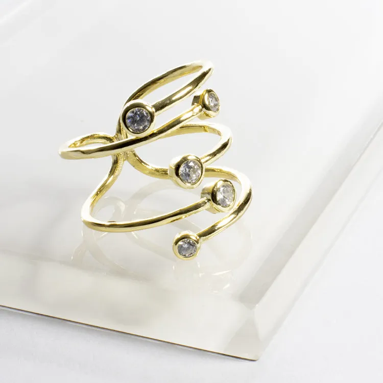 Bezel CZ Ring - Gold (sizes 5, 6, 7, 8, 9)
