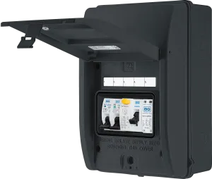 BG CFEV1A IP65 Weatherproof Metal EV Charger Circuit Protection with 40A 30mA Type A RCD, 40A B Curve MCB & Type 2 SPD