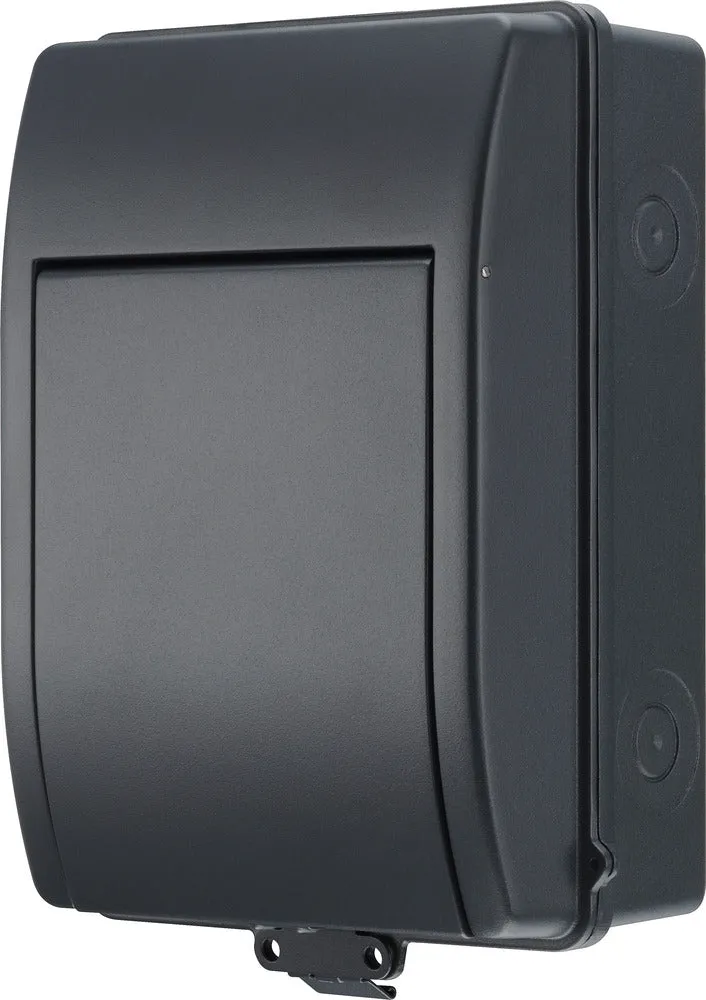 BG CFEV6 5 Module IP65 Weatherproof Grey Metal EV Charger Circuit Protection with 100A Main Switch, 40A B Curve MCB & Type 2 SPD