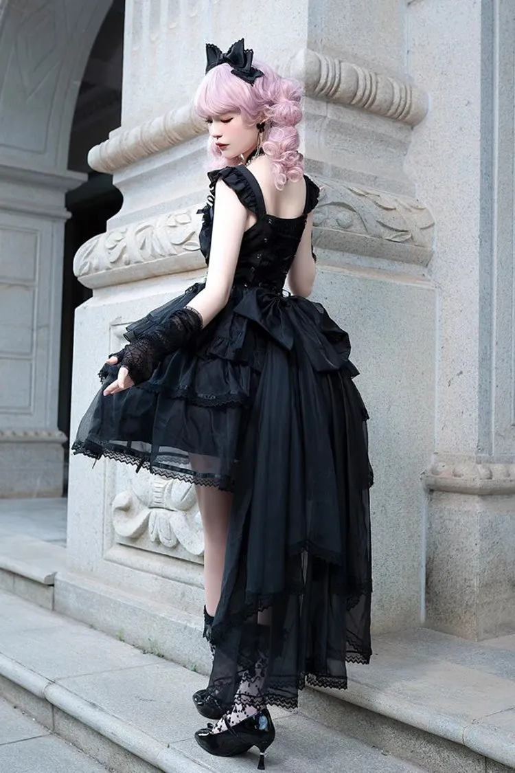Black Sleeveless Multi-layer Hanayome Gothic Lolita Jsk Dress