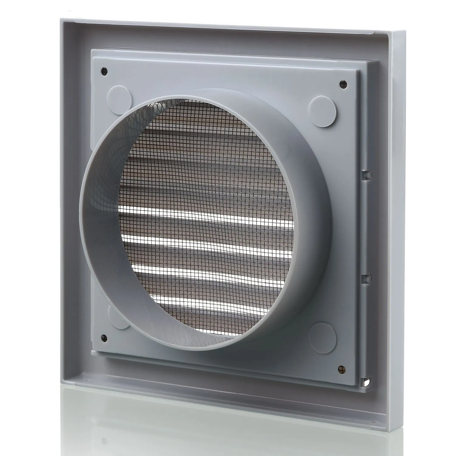 Blauberg DECOR 185X185/125S GREY Plastic Vented Fixed Blade Air Ventilation Louvred Grille 5" 125mm