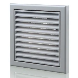 Blauberg DECOR 185X185/125S GREY Plastic Vented Fixed Blade Air Ventilation Louvred Grille 5" 125mm