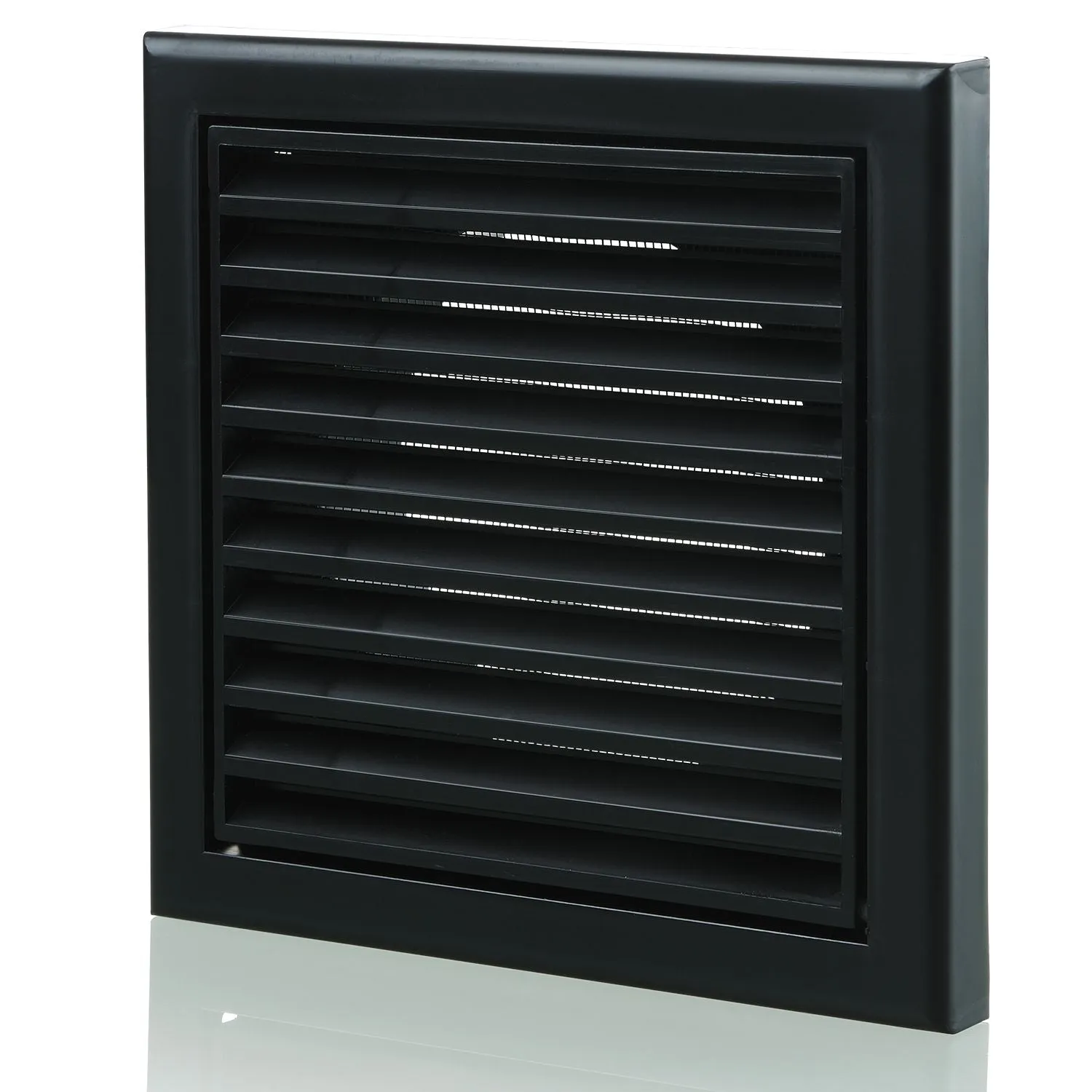Blauberg DECOR 185X185/150S BLACK Plastic Vented Fixed Blade Air Ventilation Louvred Grille 6" 150mm