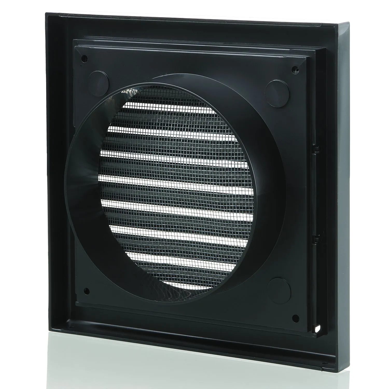 Blauberg DECOR 185X185/150S BLACK Plastic Vented Fixed Blade Air Ventilation Louvred Grille 6" 150mm