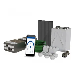 Blauberg EC-SB-160-AK2 Komfort 2-Bed Flat or Apartment, Complete Vertical MVHR Heat Recovery Ventilation Kit