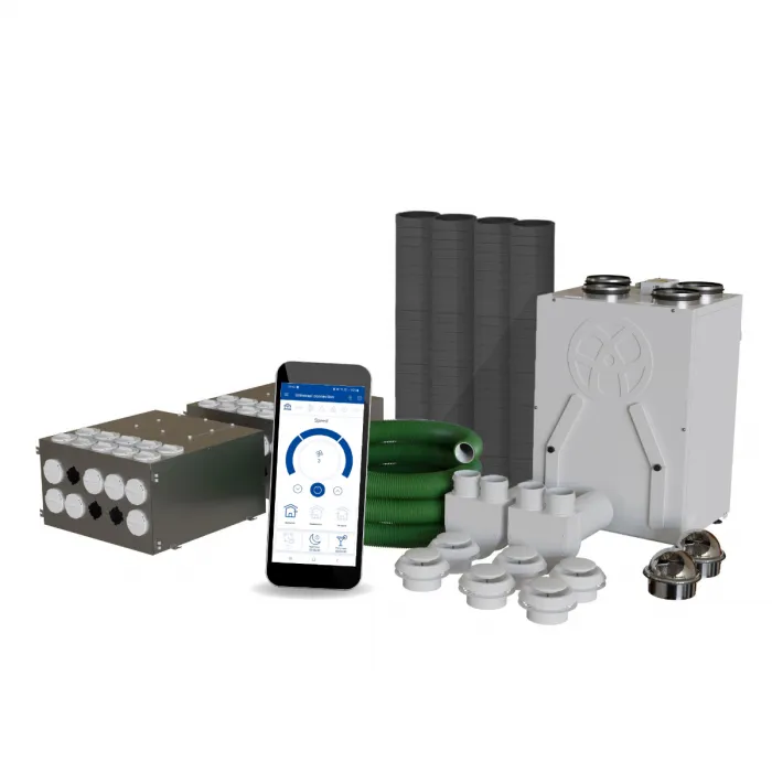 Blauberg EC-SB-160-HK3 Komfort 3-Bed House, Complete Vertical MVHR Heat Recovery Ventilation Kit