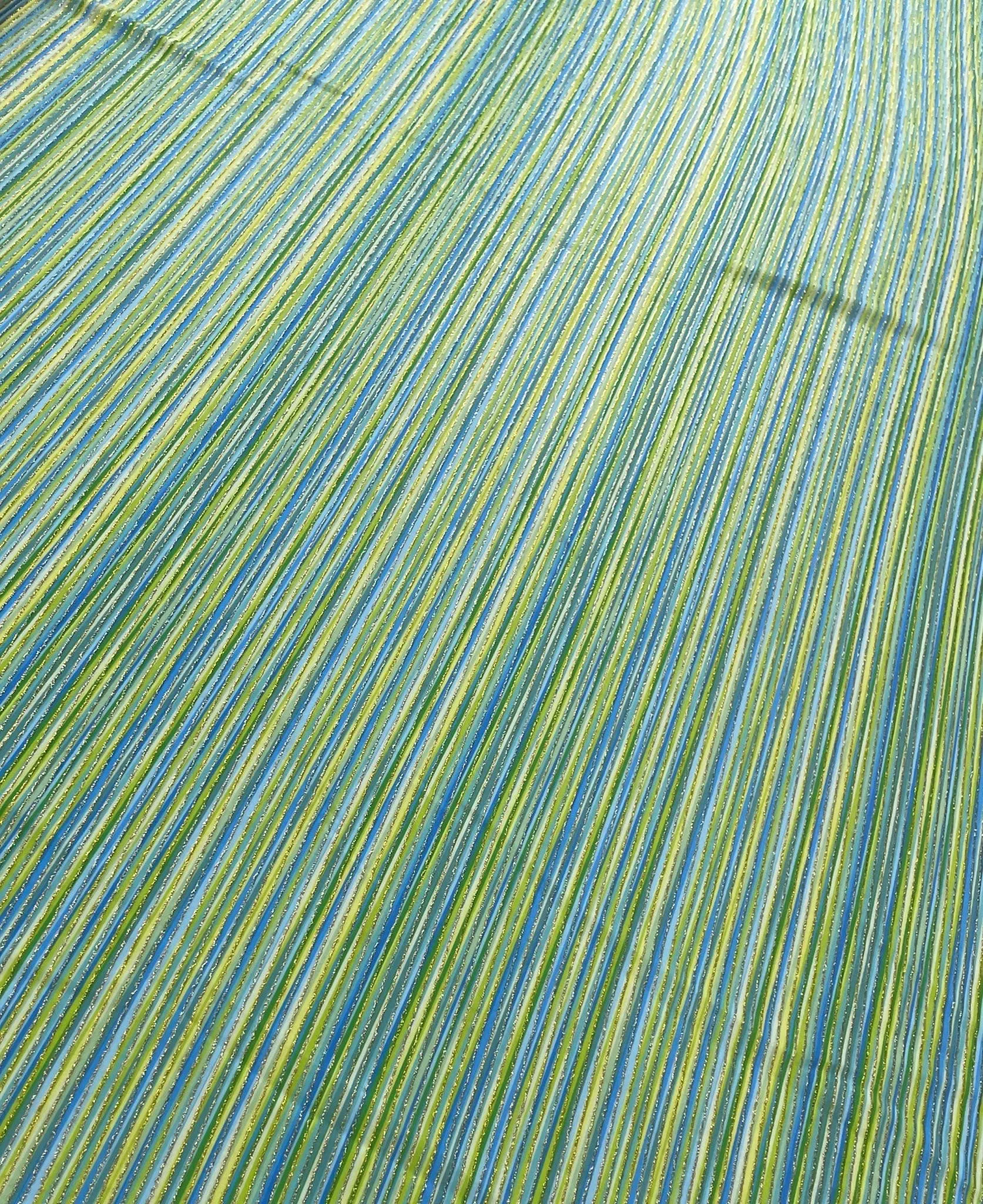 Blue Green Striped Shimmer Ottoman Fabric - Versatile 4-Way Stretch