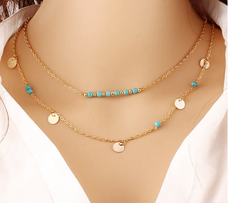 Boho Turquoise Layer Necklace