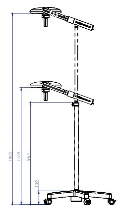 Brandon Medical - Astralite Minor Surgical Lamp, mobile mounted with telescopic stand (70 / 100 Klux)