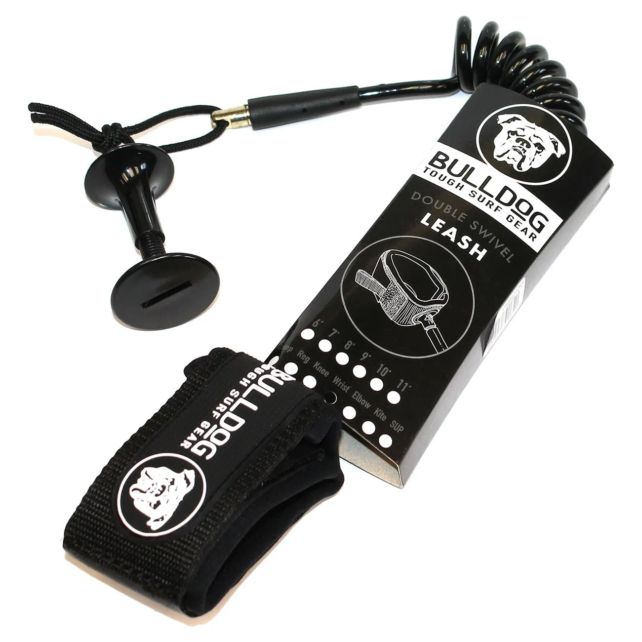 Bulldog Coiled Wrist Leash - Black