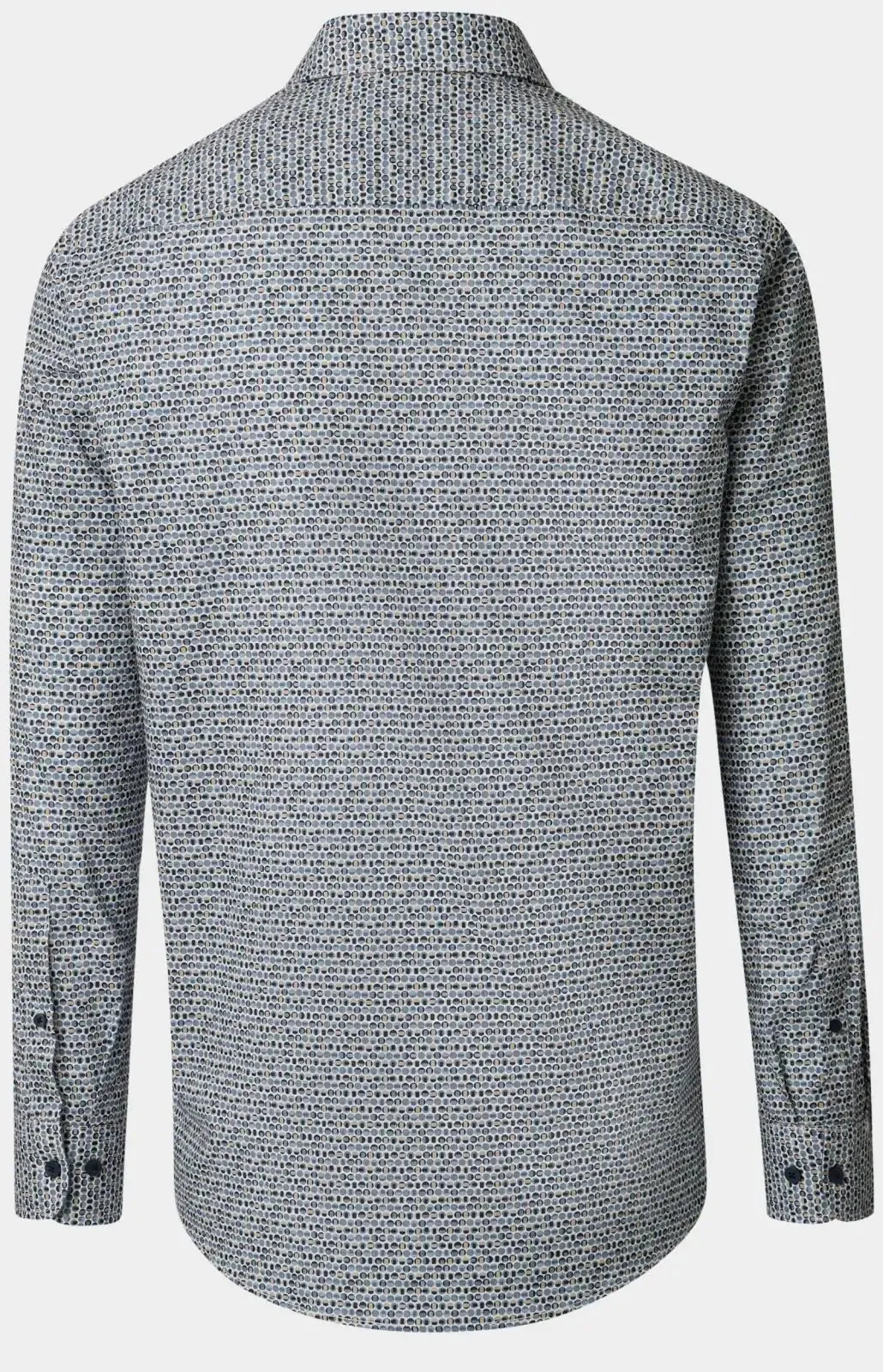 Casa Moda Long Sleeve Shirt Casual Fit Blue Circle Print