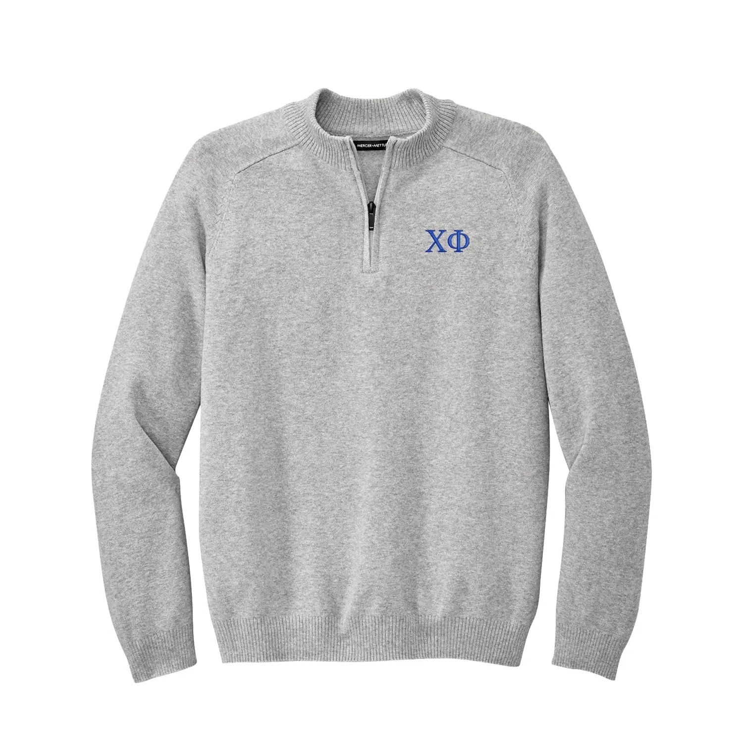 Chi Phi 1/4-Zip Monogrammed Sweater