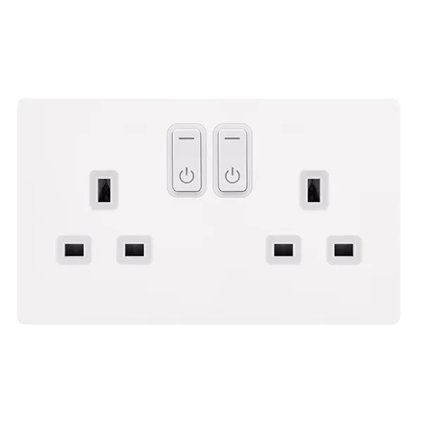 Click Definity Complete SFMW30036PW 13A 2G RF Smart Socket - Metal White - Polar White Insert
