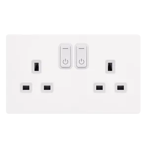 Click Definity Complete SFMW30036PW 13A 2G RF Smart Socket - Metal White - Polar White Insert