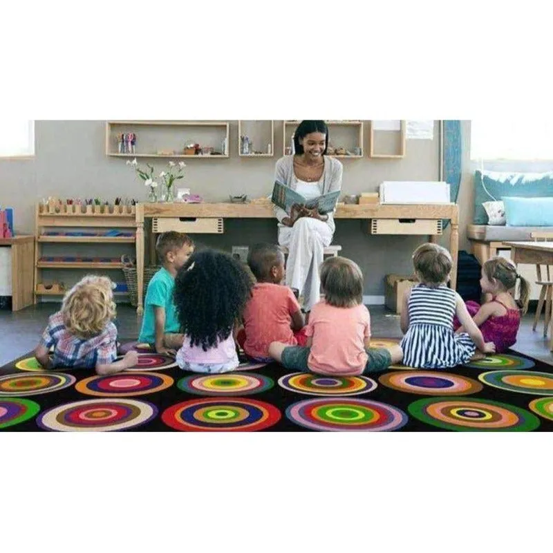 Color Rings Classroom Seating Rug