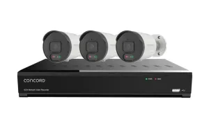 Concord 8 Channel 4K NVR Kit with 3 x 4K Bullet Cameras featuring Red and Green Lights for Deterrence V3 QV5530