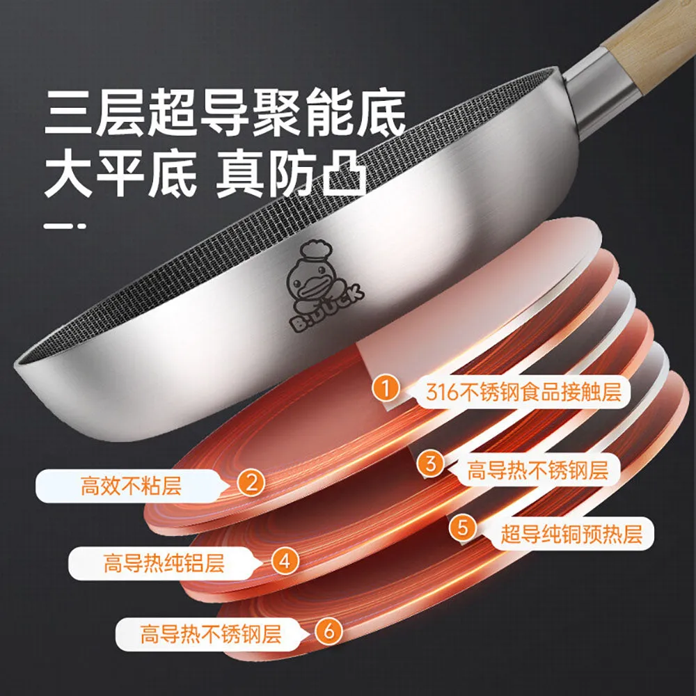Cooker King Little Yellow Duck 316 Multi-Layer Steel Frying Pan 26cm